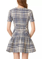 Shoshanna Eleanor Plaid Tweed Minidress