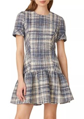 Shoshanna Eleanor Plaid Tweed Minidress