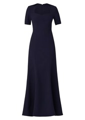 Shoshanna Elie Crepe Short-Sleeve Gown