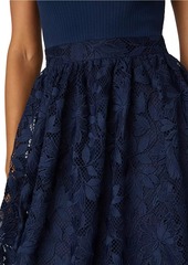 Shoshanna Ella Pieced Knit & Lace Midi-Dress