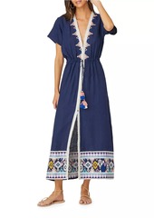 Shoshanna Embroidered Short-Sleeve Cover-Up