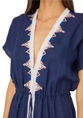 Shoshanna Embroidered Short-Sleeve Cover-Up