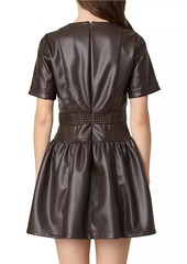 Shoshanna Emilia Faux-Leather Chainlink Minidress