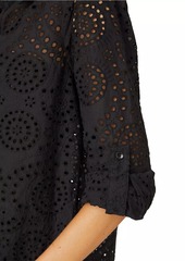 Shoshanna Eyelet-Embroidered Cover-Up Shirtdress