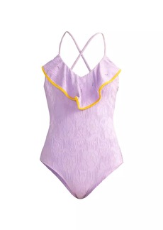 Shoshanna Floral Flounce One-Piece Swimsuit