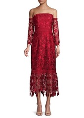 Shoshanna ​Floral Lace Bandeau-Style Gown