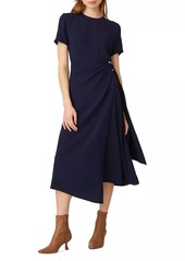 Shoshanna Gem Buckle Wrap Midi-Dress