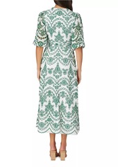 Shoshanna Glenda Embroidered Midi-Dress
