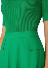 Shoshanna Harriet Rib-Knit Midi-Dress