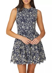 Shoshanna Ivy Embroidered Floral Fit & Flare Minidress