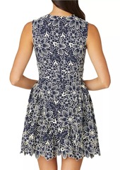 Shoshanna Ivy Embroidered Floral Fit & Flare Minidress