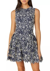 Shoshanna Ivy Embroidered Floral Fit & Flare Minidress