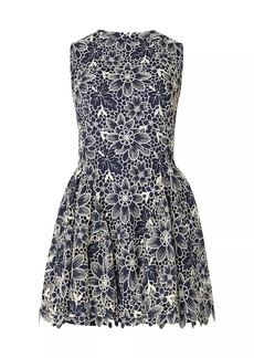 Shoshanna Ivy Embroidered Floral Fit & Flare Minidress