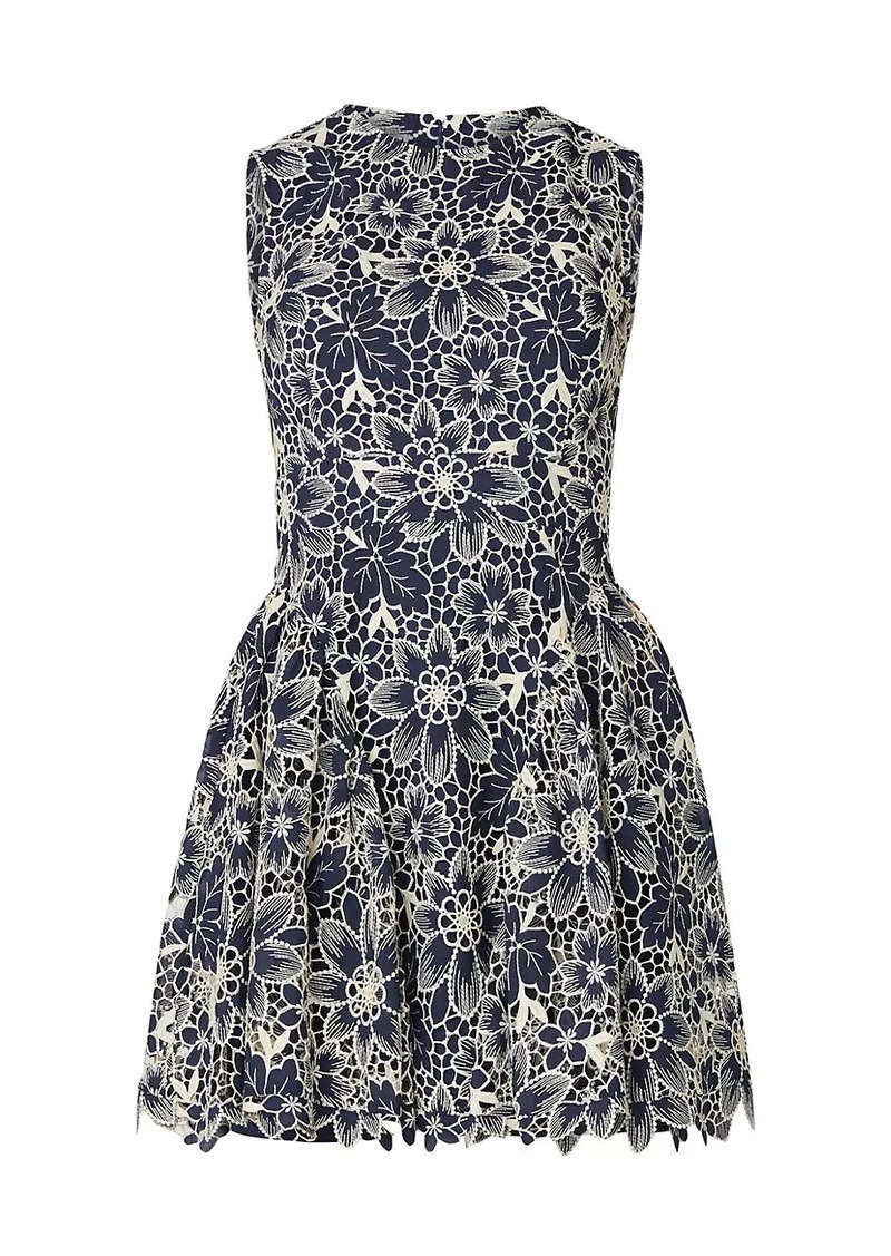 Shoshanna Ivy Embroidered Floral Fit & Flare Minidress