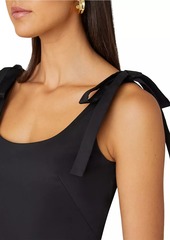Shoshanna Kimberly Tie-Shoulder Midi-Dress