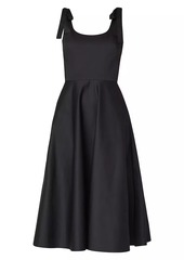 Shoshanna Kimberly Tie-Shoulder Midi-Dress