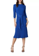 Shoshanna Lillian Rib-Knit Midi-Dress