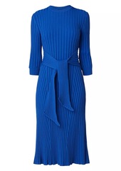 Shoshanna Lillian Rib-Knit Midi-Dress