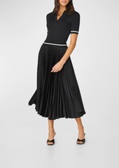 Shoshanna Loren Pleated Polo Midi Dress