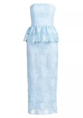 Shoshanna Lotus Lace Peplum Dress