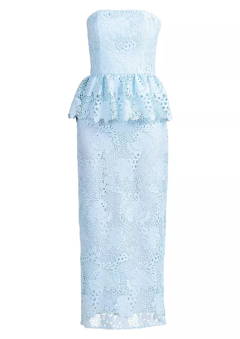 Shoshanna Lotus Lace Peplum Dress