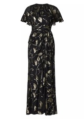 Shoshanna Macie Metallic Print Gown