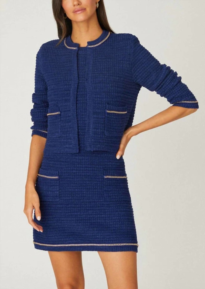 Shoshanna Maeve Knit Jacket In Deep Blue