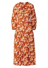 Shoshanna Mira Floral Buttoned Midi-Dress
