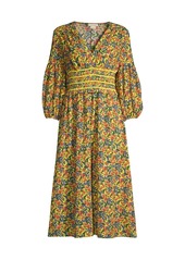 Shoshanna Monatero Floral Puff-Sleeve Dress