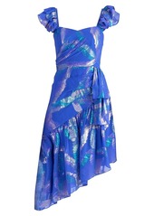 Shoshanna Neva Asymmetric Midi-Dress