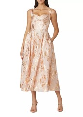 Shoshanna Ophelia Organza Tea-Length Dress