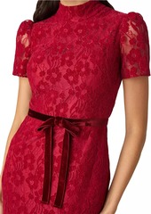 Shoshanna Pierre Lace Fit-And-Flare Midi-Dress