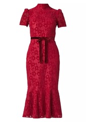 Shoshanna Pierre Lace Fit-And-Flare Midi-Dress