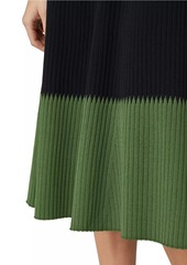 Shoshanna Pine Ribbed Fit & Flare Dress