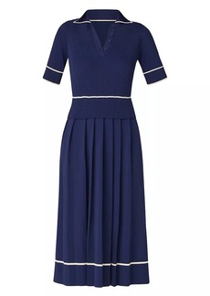 Shoshanna Riley Knit Short-Sleeve Midi-Dress