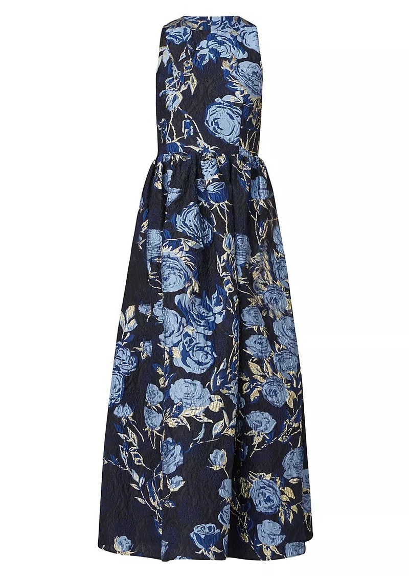 Shoshanna Serra Floral Jacquard Gown