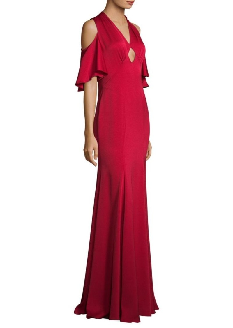 cold shoulder keyhole gown