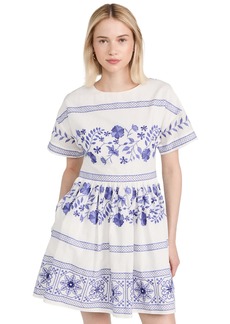 Shoshanna Women's Amparo Embroidered Linen Mini Dress