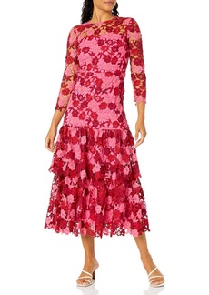 Shoshanna Women's Angeline Bouquet lace Long Sleeve Ankle Length Dress