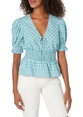 Shoshanna Women's Bennet Two Tone Gingham top