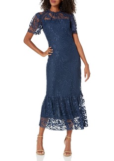 Shoshanna Women's Martine Floral Lace Midi Dress