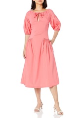 Shoshanna Women's Poppy Sateen Cotton Midi Dress