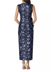 Shoshanna Silvia Floral Sequin Draped Sheath Dress