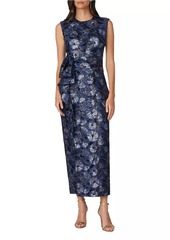 Shoshanna Silvia Floral Sequin Draped Sheath Dress