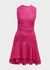Shoshanna Sophia Sleeveless Sequin Net Ruffle Mini Dress