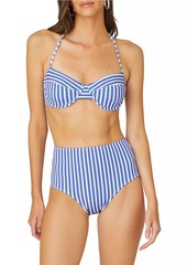 Shoshanna Striped Halterneck Bikini Top