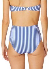 Shoshanna Striped High-Waisted Bikini Bottom