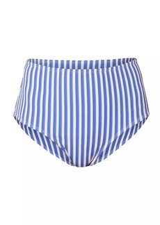 Shoshanna Striped High-Waisted Bikini Bottom