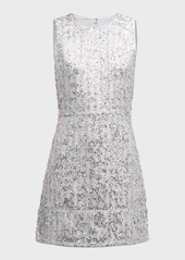 Shoshanna Virgo Sleeveless Sequin Tweed Mini Dress