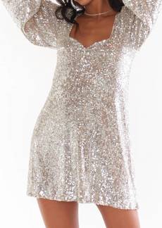 Show Me Your Mumu Aniston Mini Dress In Platinum Sequins